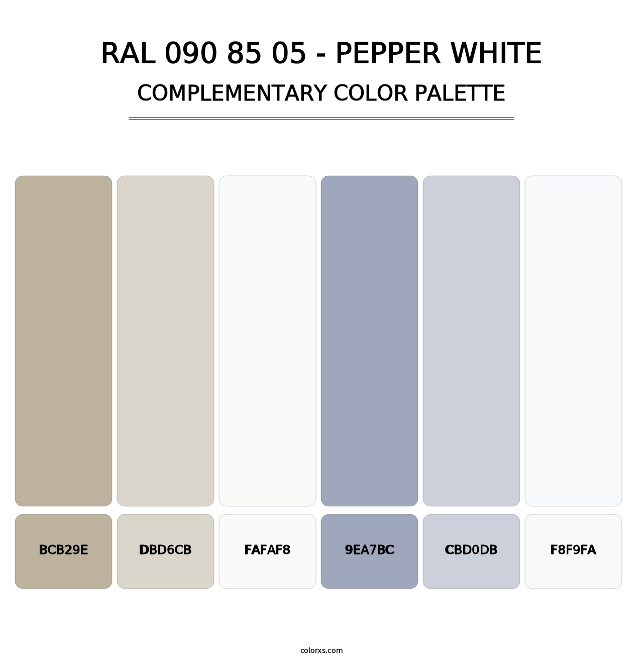 RAL 090 85 05 - Pepper White - Complementary Color Palette