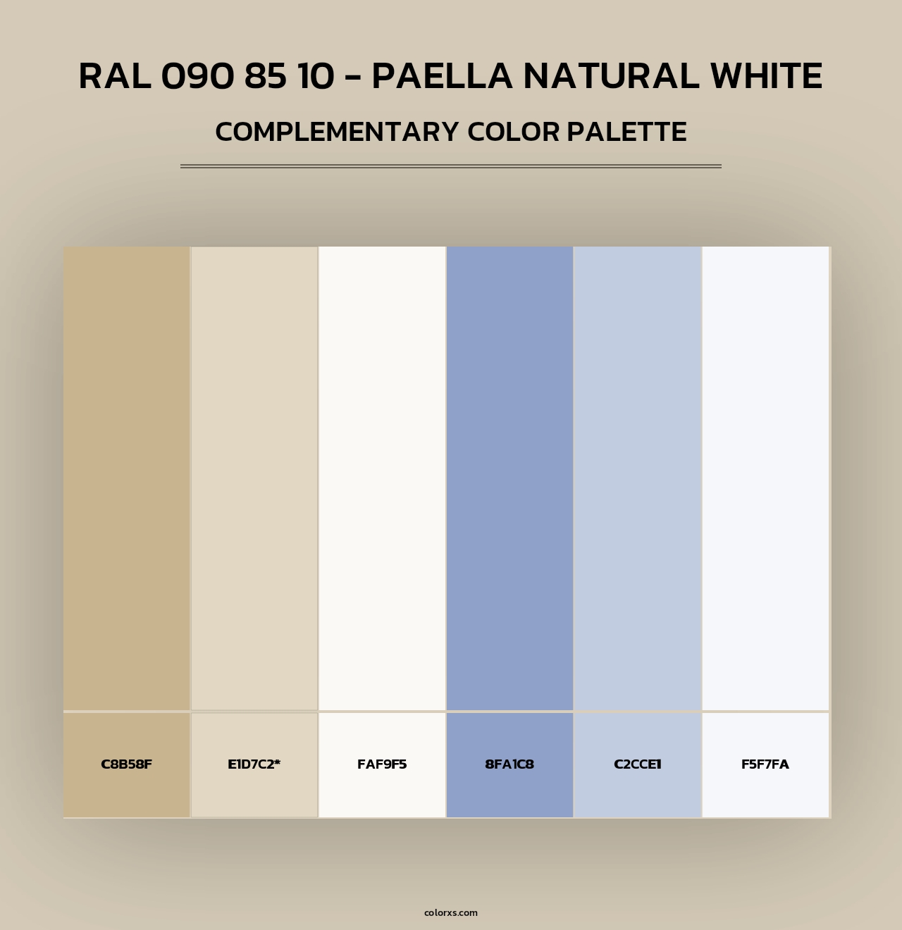 RAL 090 85 10 - Paella Natural White - Complementary Color Palette