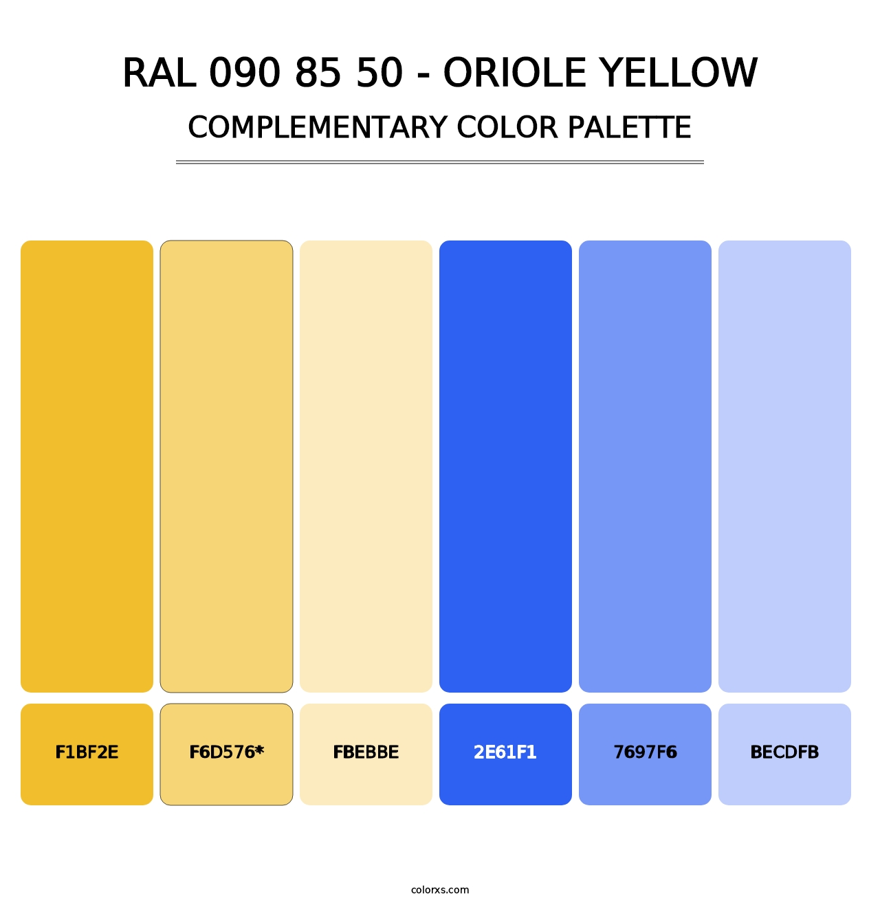 RAL 090 85 50 - Oriole Yellow - Complementary Color Palette