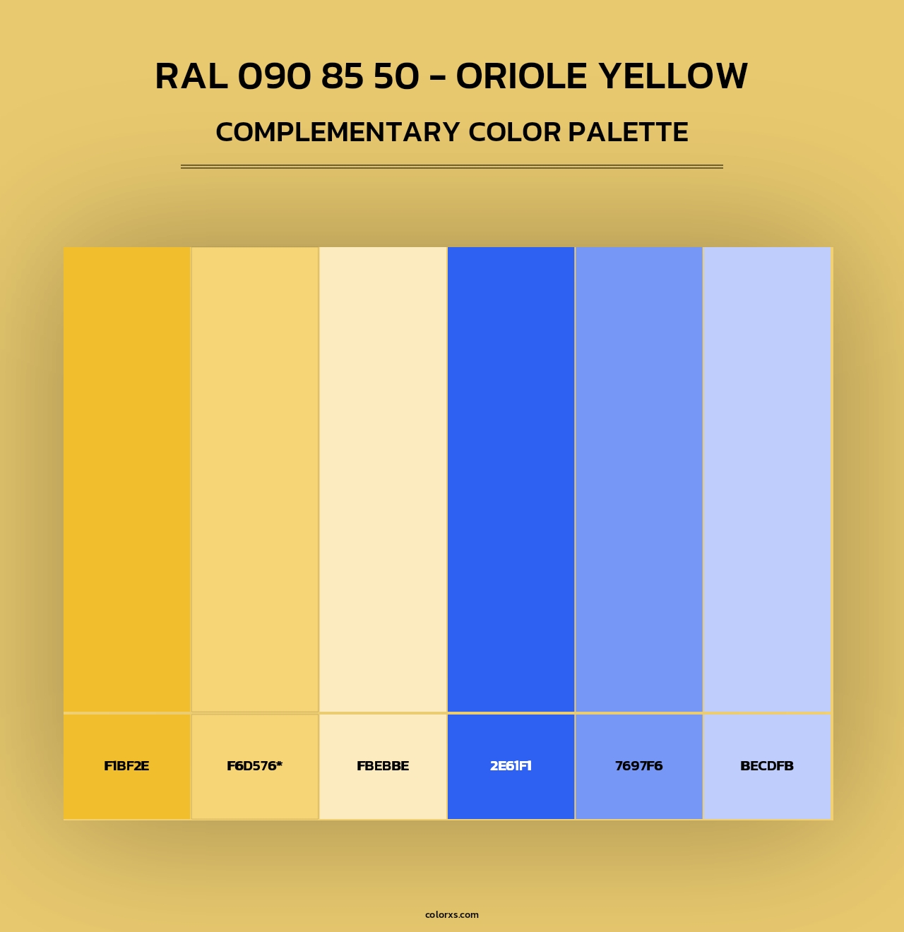RAL 090 85 50 - Oriole Yellow - Complementary Color Palette