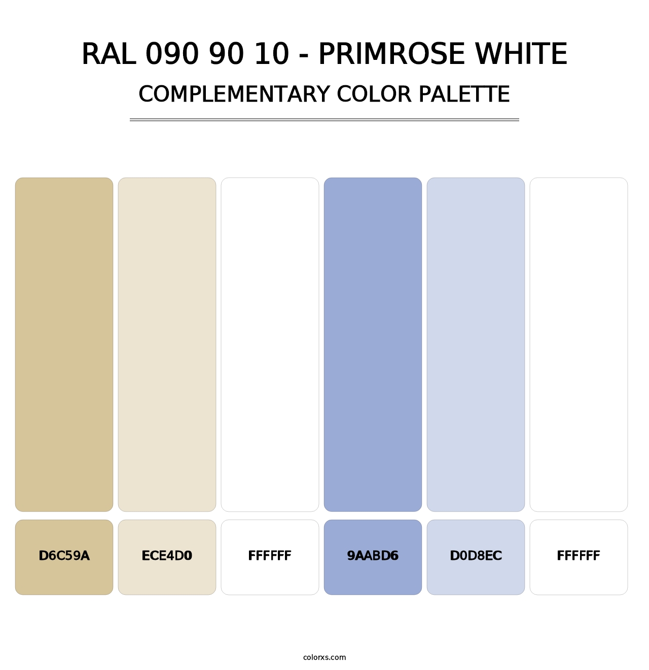 RAL 090 90 10 - Primrose White - Complementary Color Palette