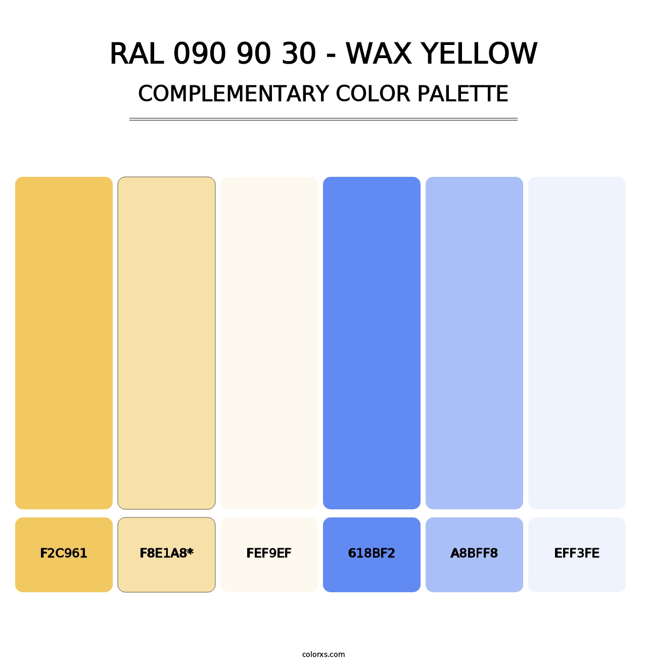RAL 090 90 30 - Wax Yellow - Complementary Color Palette