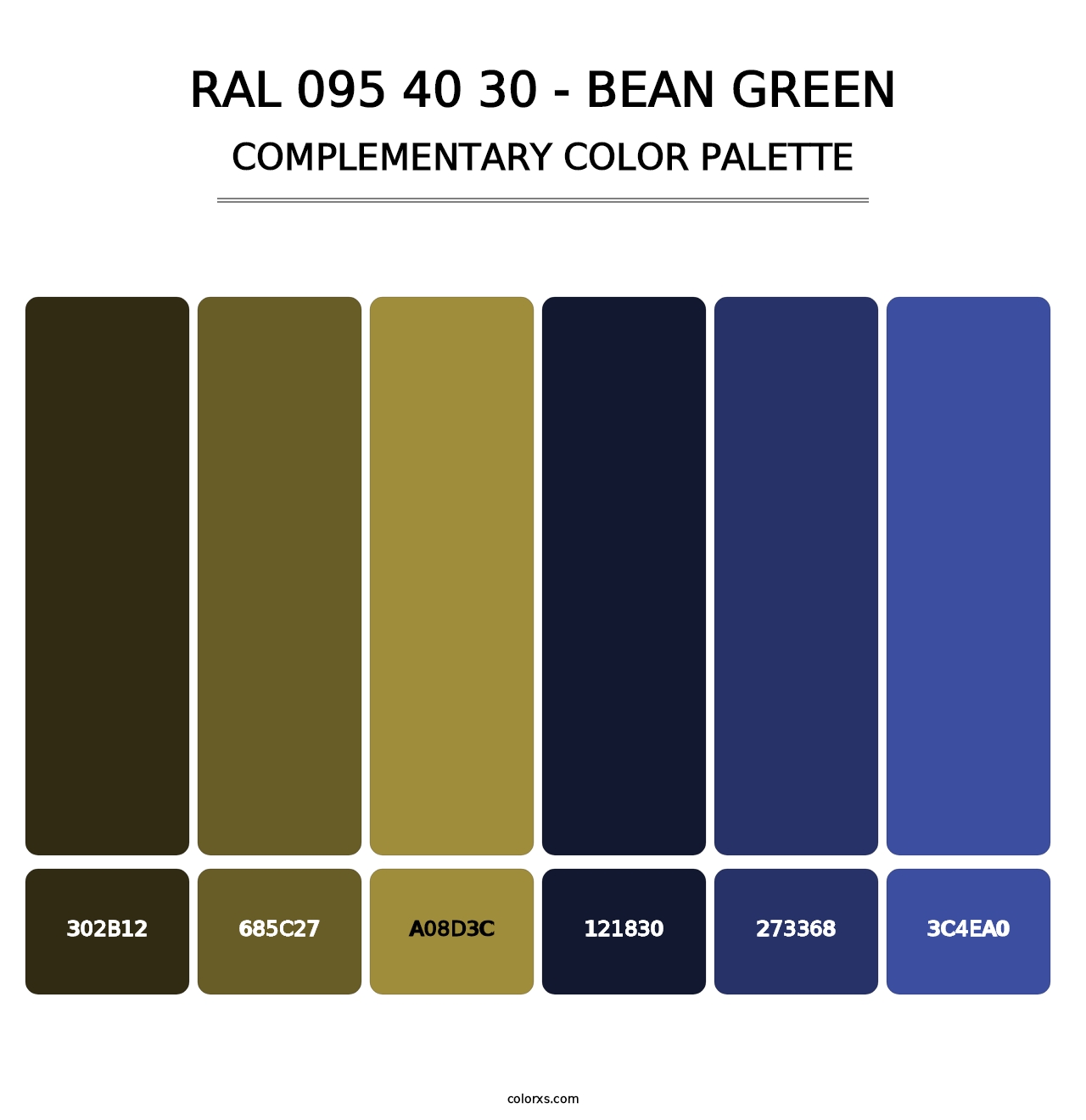RAL 095 40 30 - Bean Green - Complementary Color Palette