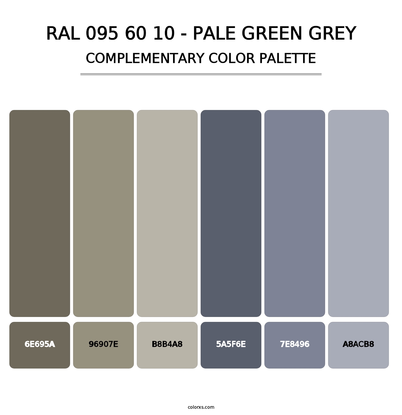RAL 095 60 10 - Pale Green Grey - Complementary Color Palette