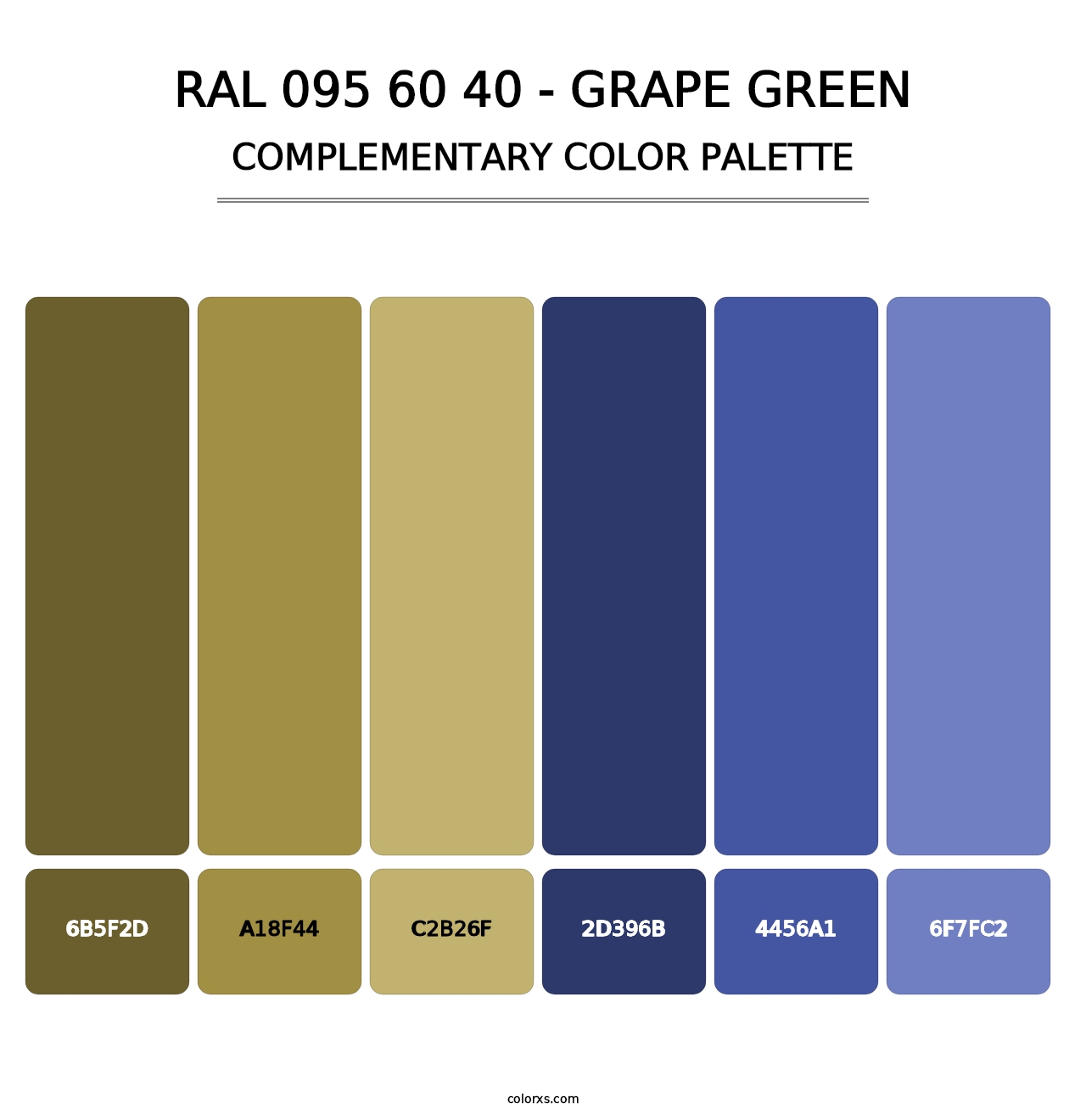 RAL 095 60 40 - Grape Green - Complementary Color Palette