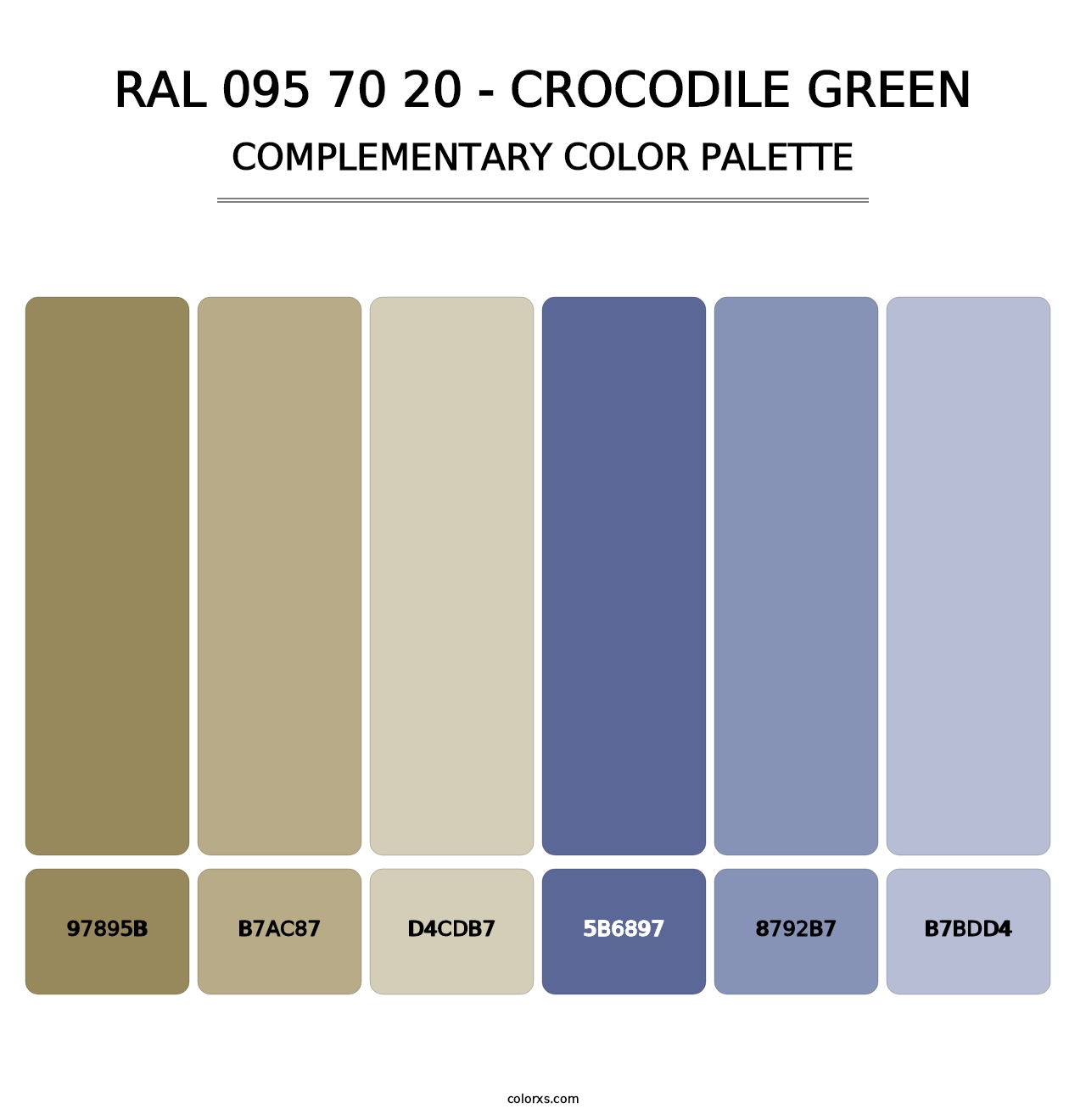 RAL 095 70 20 - Crocodile Green - Complementary Color Palette