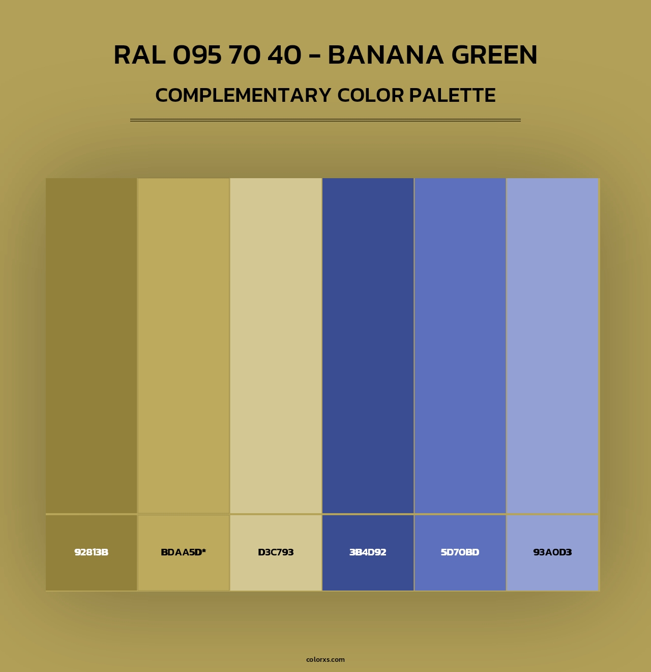 RAL 095 70 40 - Banana Green - Complementary Color Palette