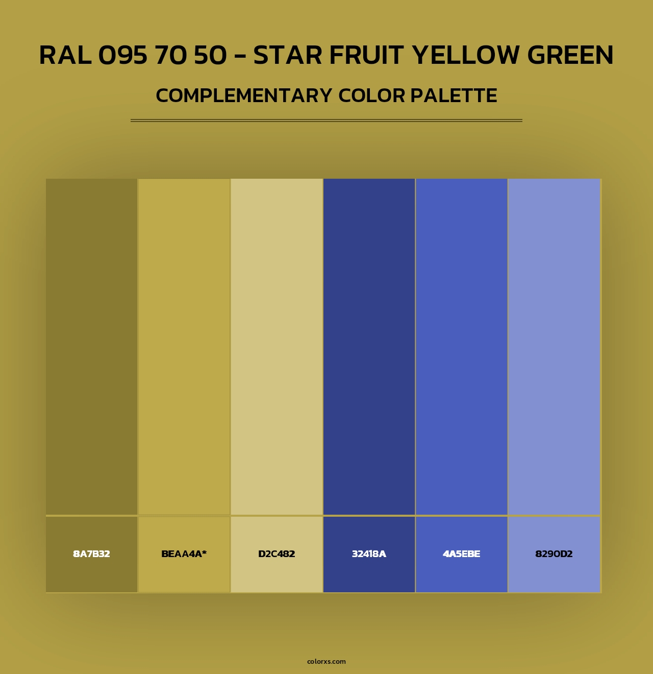 RAL 095 70 50 - Star Fruit Yellow Green - Complementary Color Palette