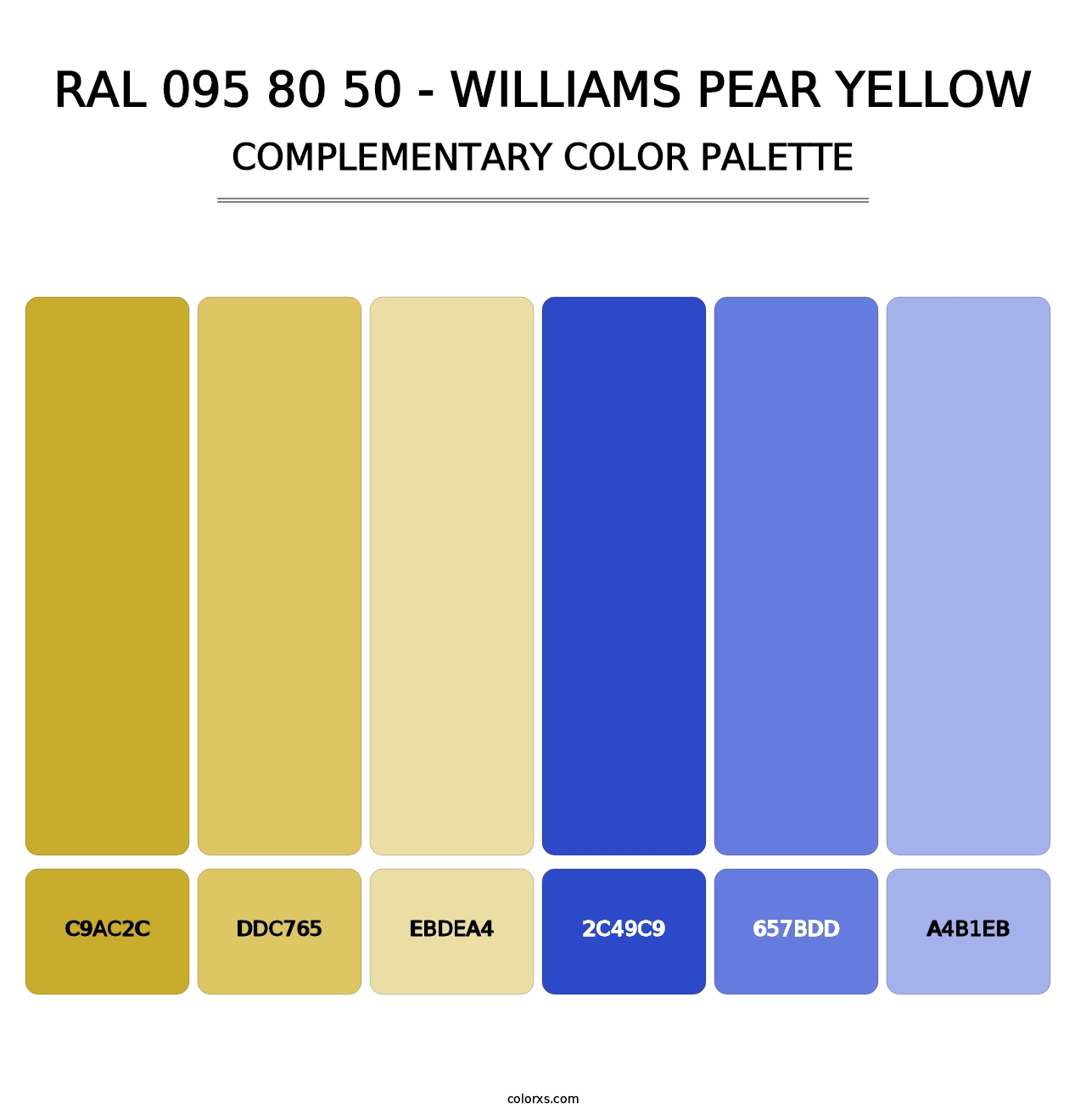 RAL 095 80 50 - Williams Pear Yellow - Complementary Color Palette