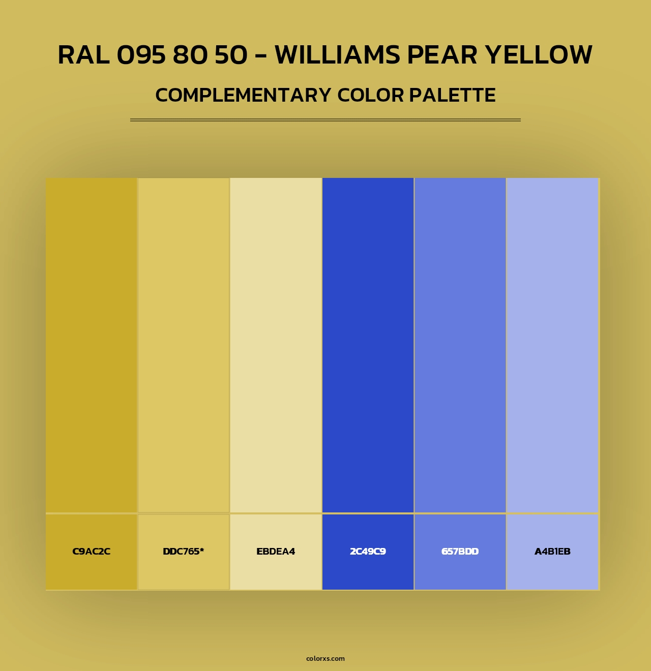 RAL 095 80 50 - Williams Pear Yellow - Complementary Color Palette