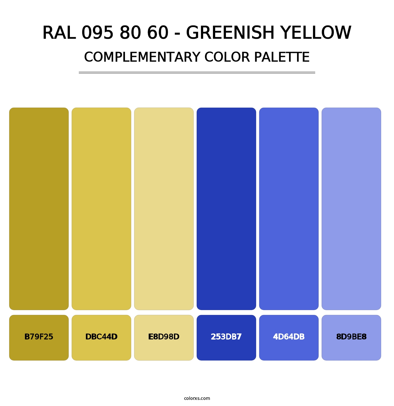 RAL 095 80 60 - Greenish Yellow - Complementary Color Palette