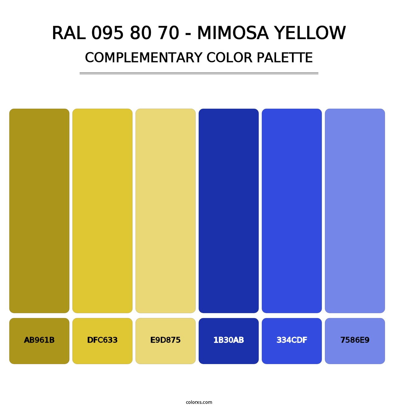 RAL 095 80 70 - Mimosa Yellow - Complementary Color Palette