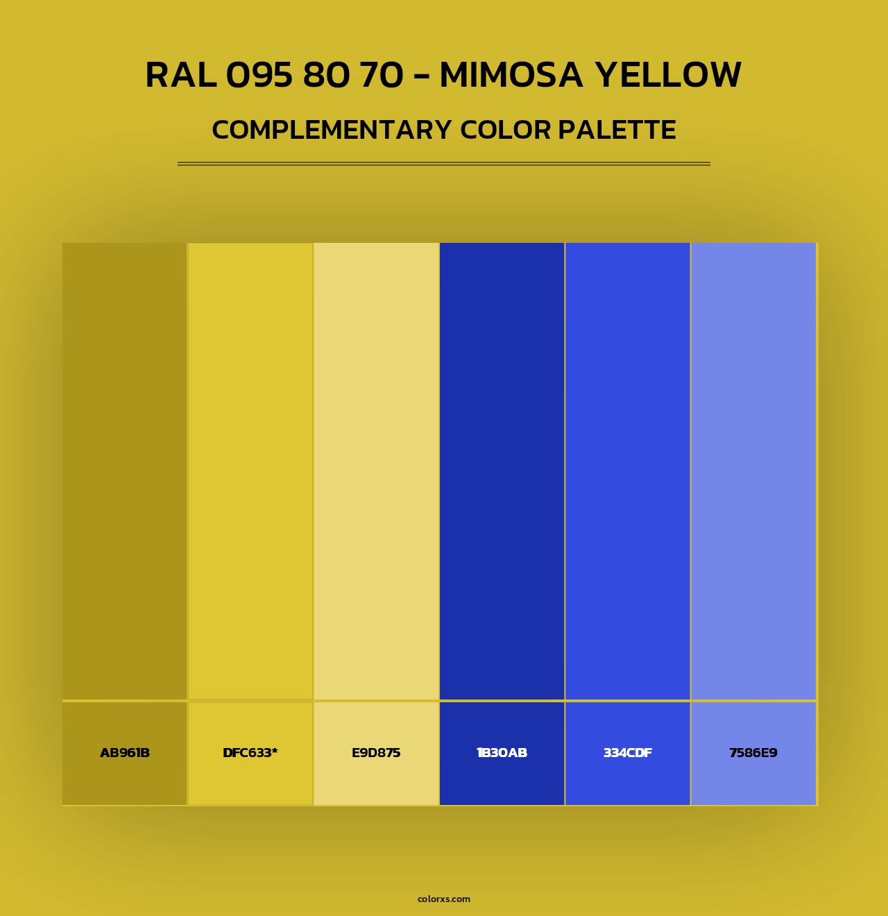 RAL 095 80 70 - Mimosa Yellow - Complementary Color Palette