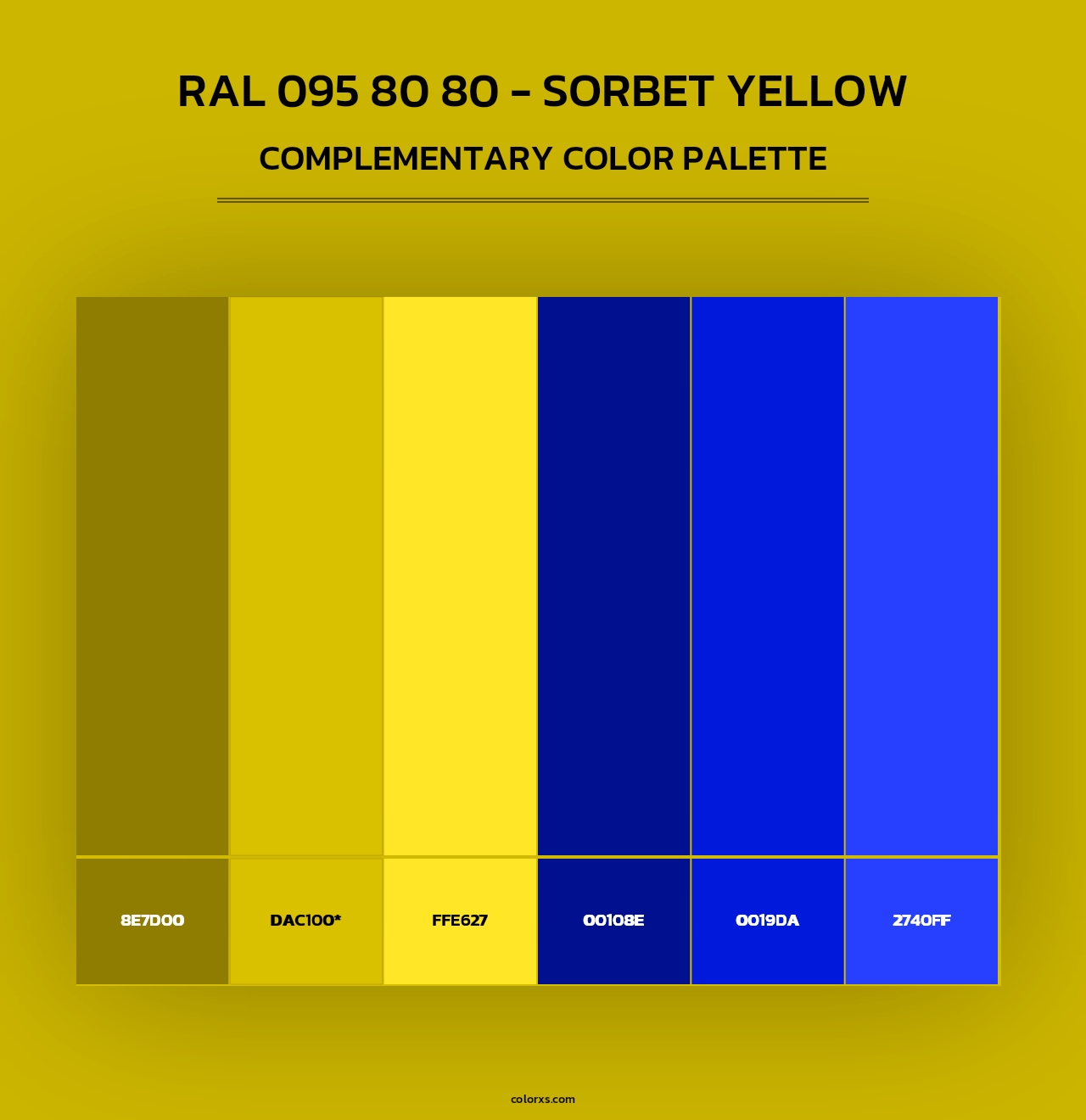 RAL 095 80 80 - Sorbet Yellow - Complementary Color Palette