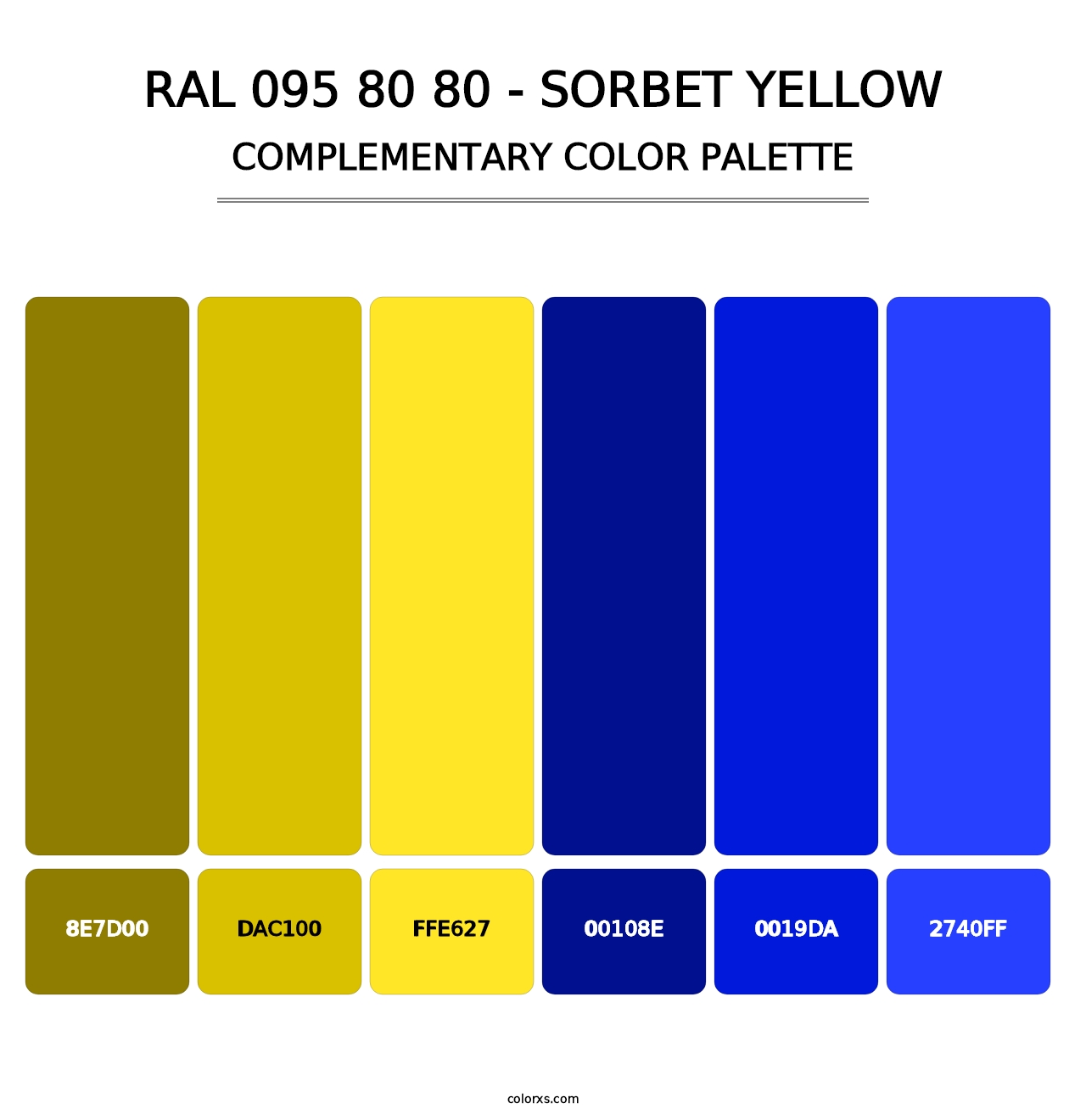 RAL 095 80 80 - Sorbet Yellow - Complementary Color Palette