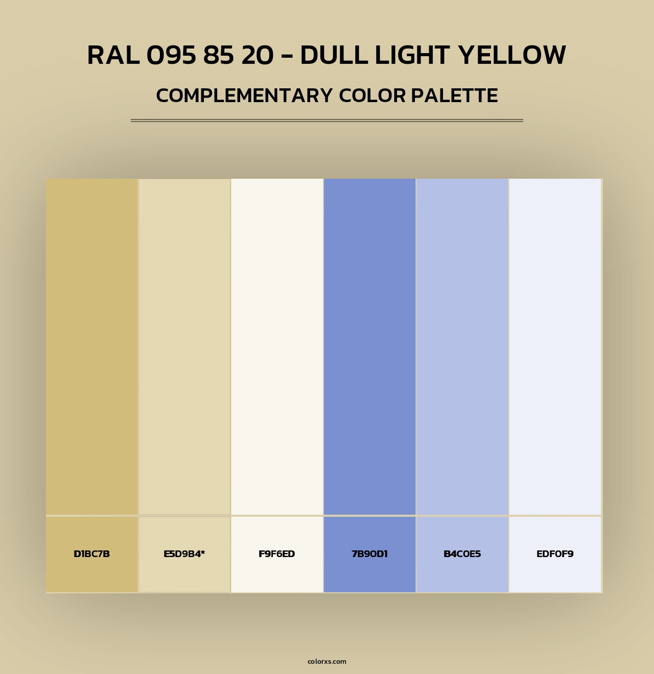 RAL 095 85 20 - Dull Light Yellow - Complementary Color Palette