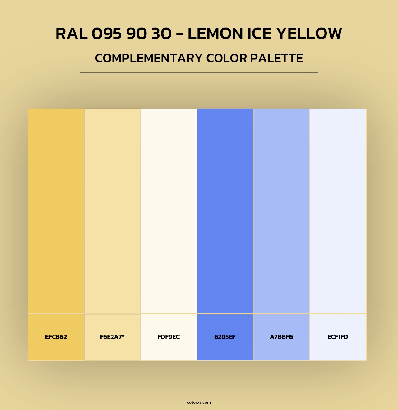 RAL 095 90 30 - Lemon Ice Yellow - Complementary Color Palette