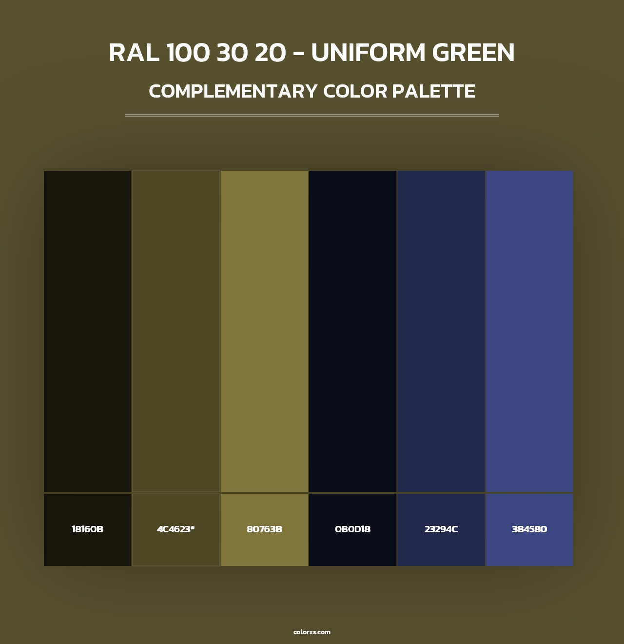 RAL 100 30 20 - Uniform Green - Complementary Color Palette