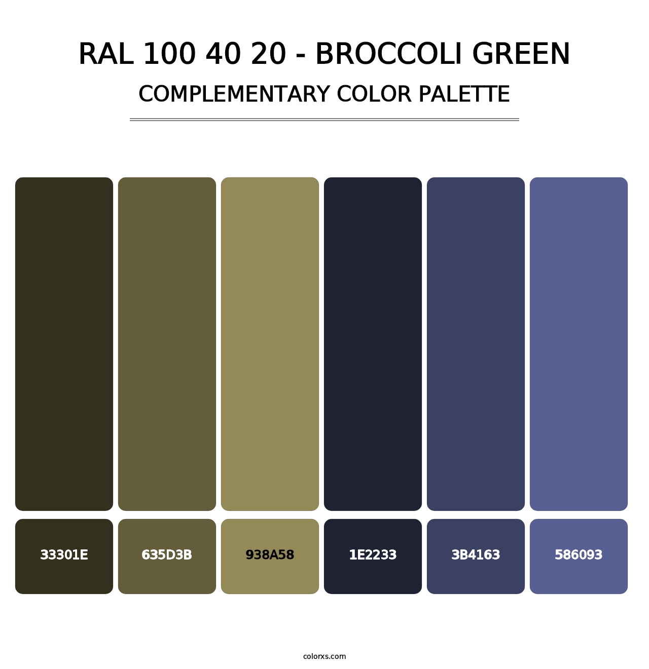 RAL 100 40 20 - Broccoli Green - Complementary Color Palette