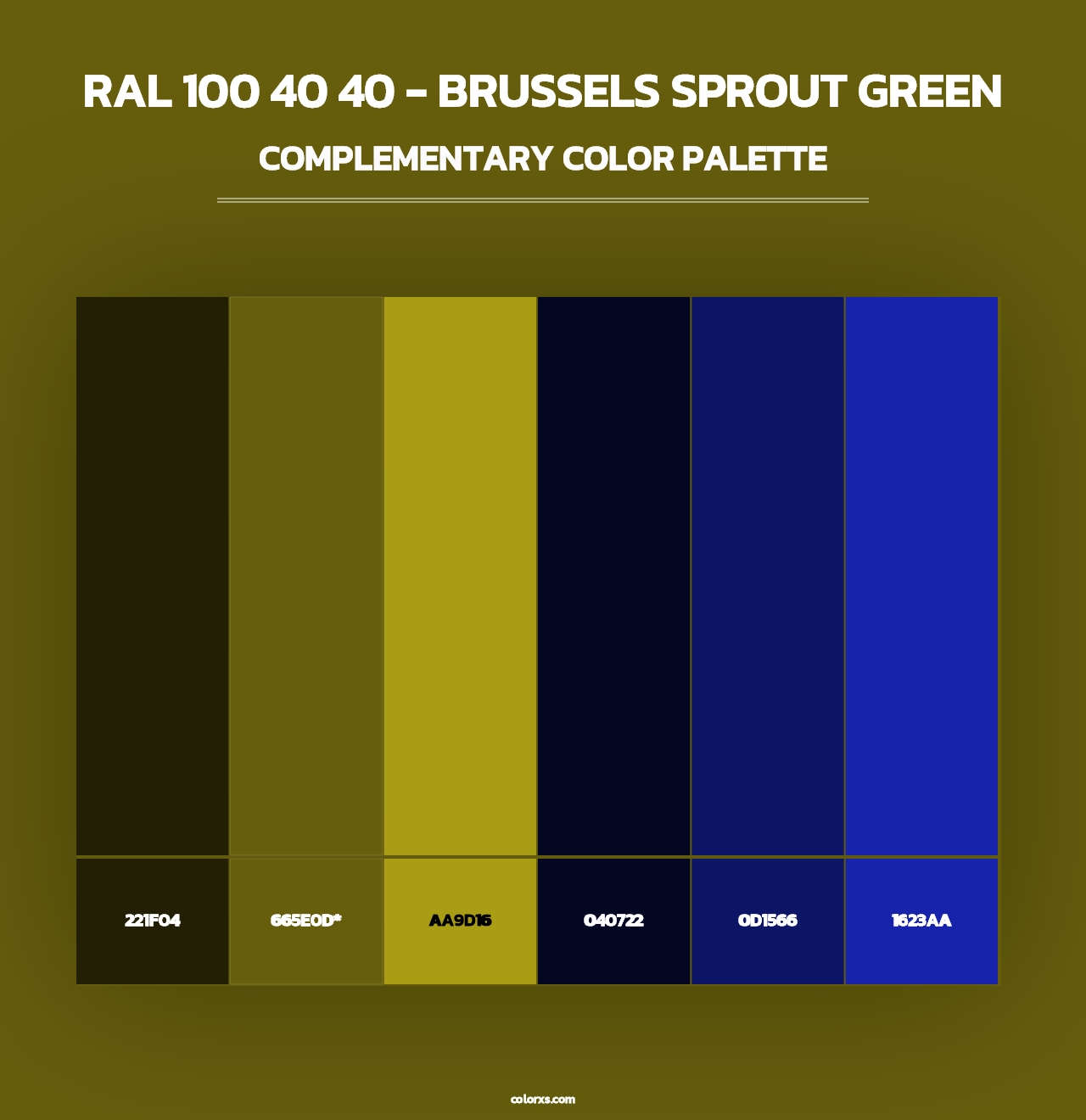 RAL 100 40 40 - Brussels Sprout Green - Complementary Color Palette