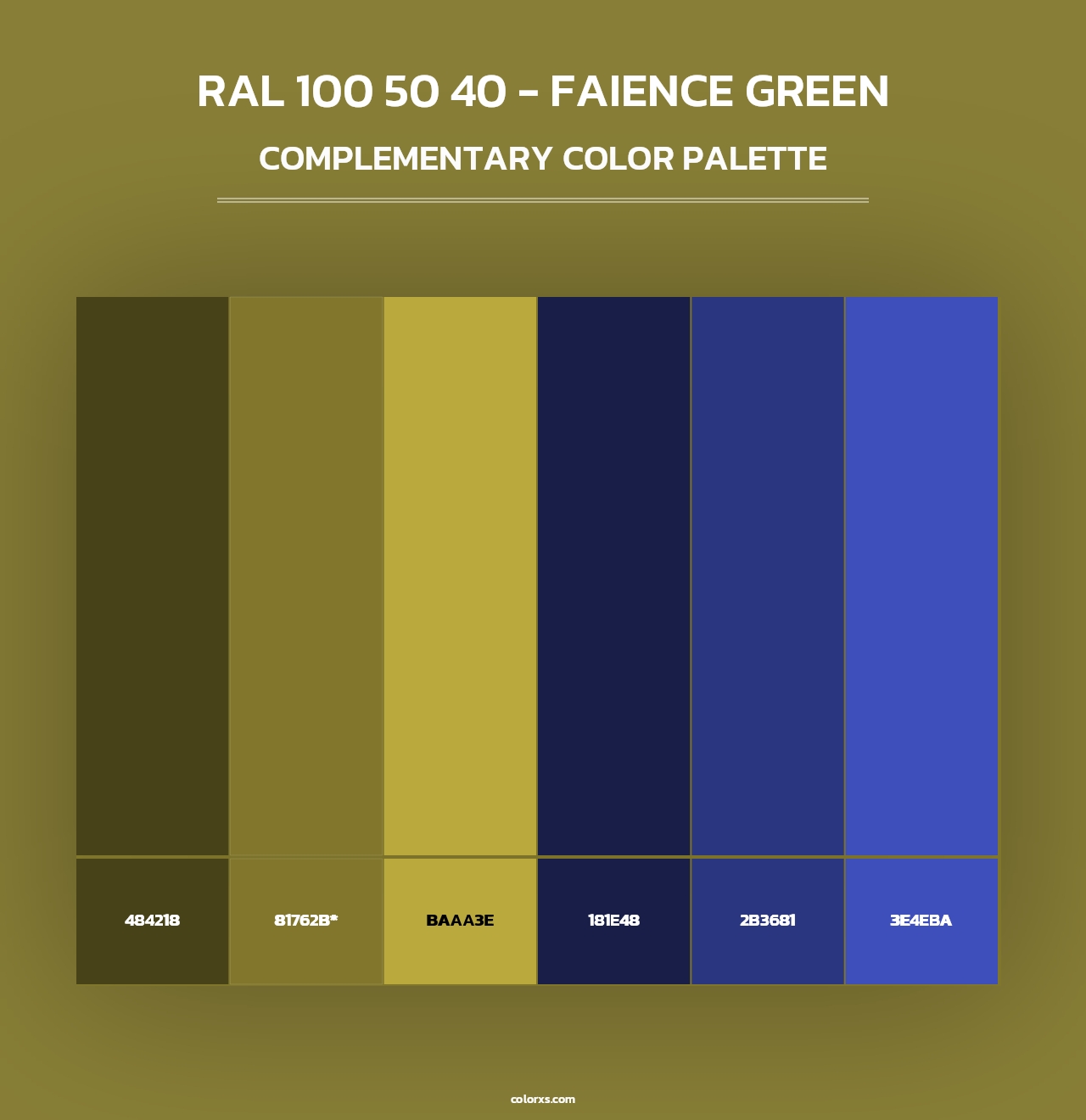 RAL 100 50 40 - Faience Green - Complementary Color Palette