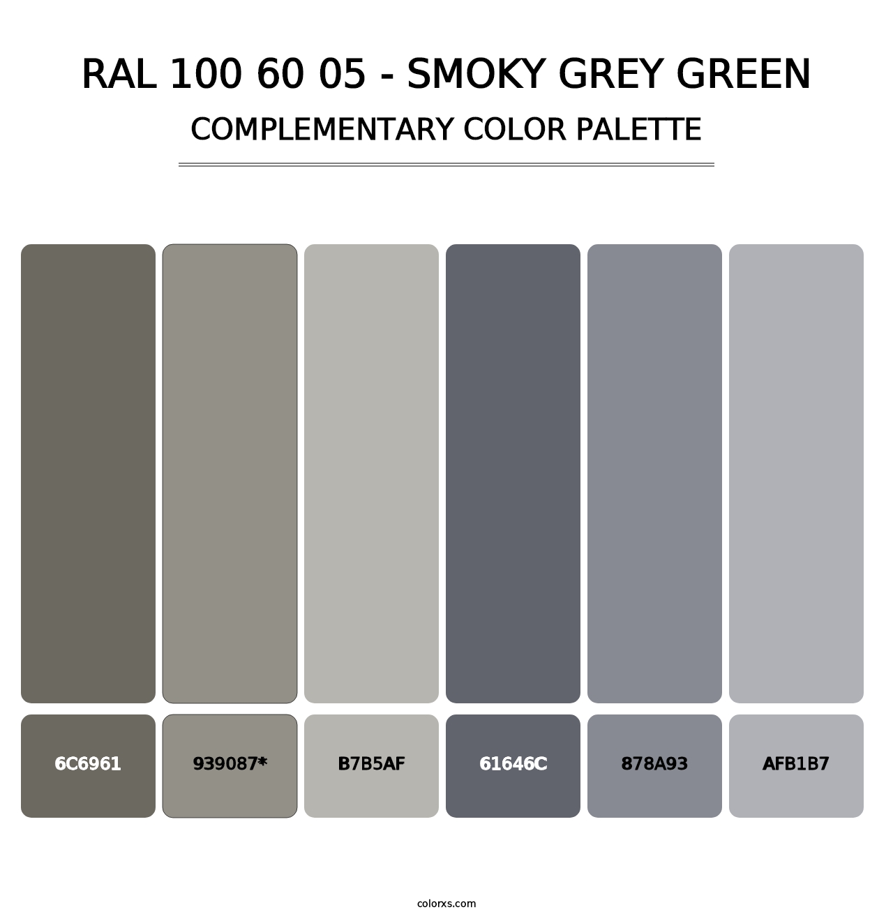 RAL 100 60 05 - Smoky Grey Green - Complementary Color Palette