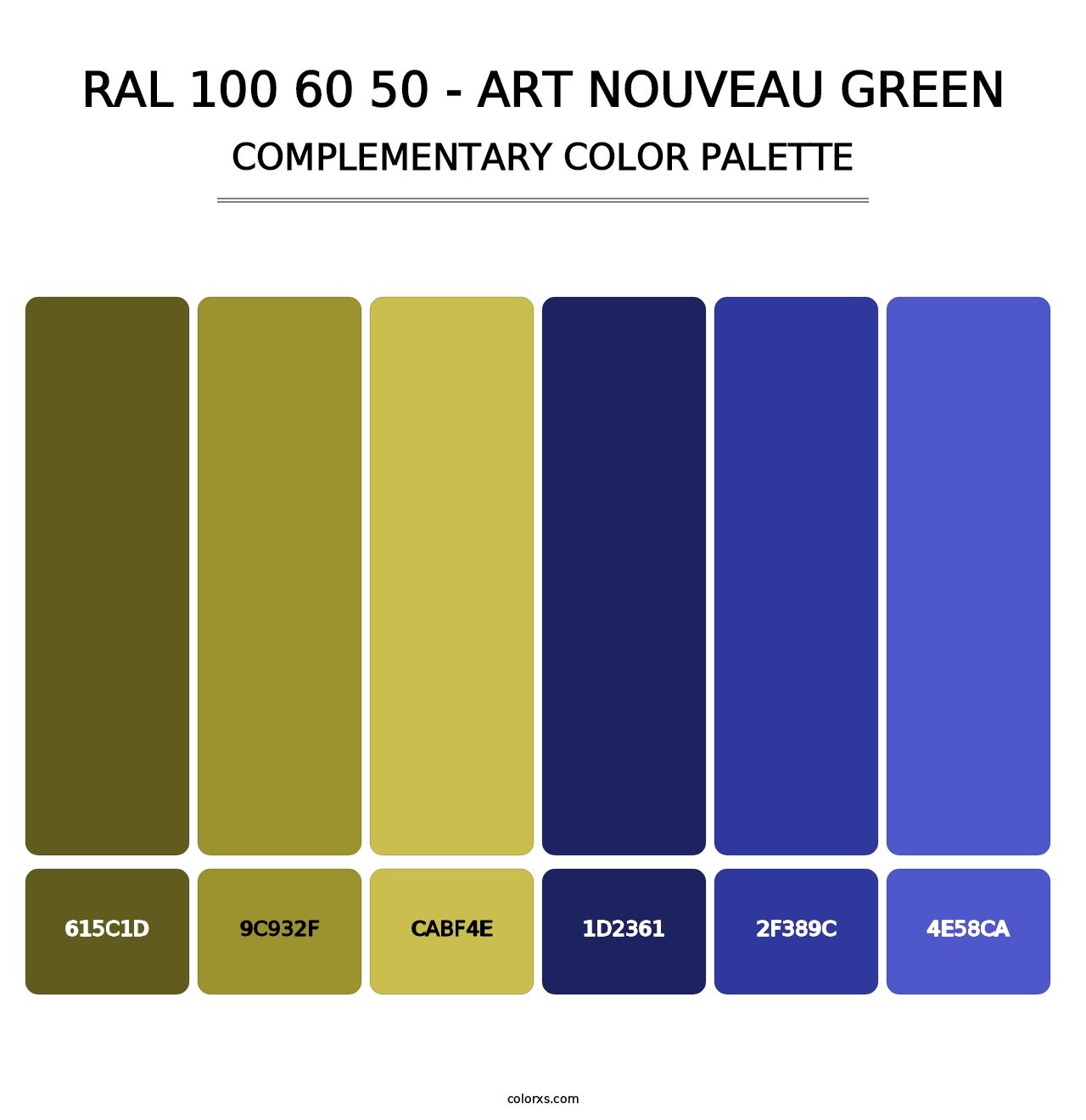 RAL 100 60 50 - Art Nouveau Green - Complementary Color Palette