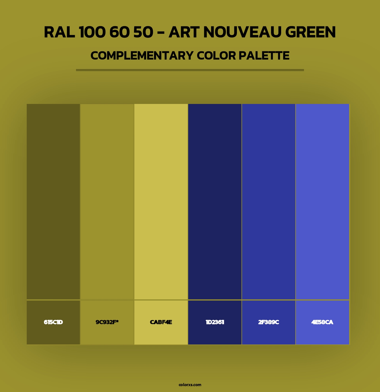 RAL 100 60 50 - Art Nouveau Green - Complementary Color Palette