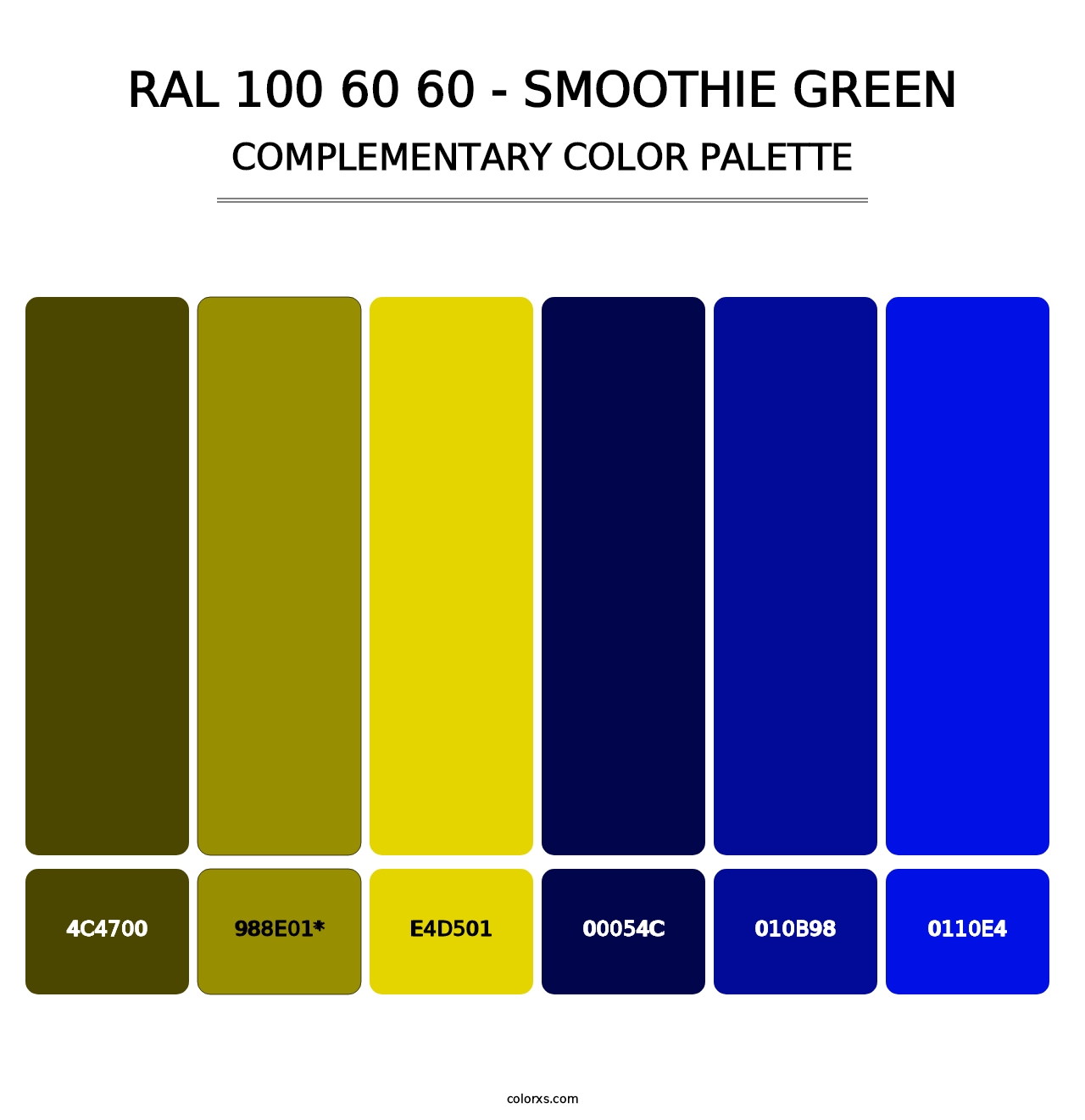 RAL 100 60 60 - Smoothie Green - Complementary Color Palette