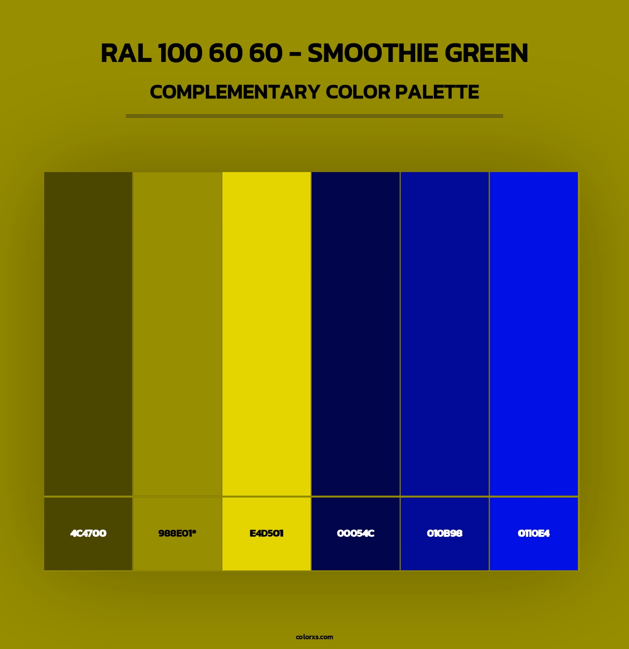 RAL 100 60 60 - Smoothie Green - Complementary Color Palette