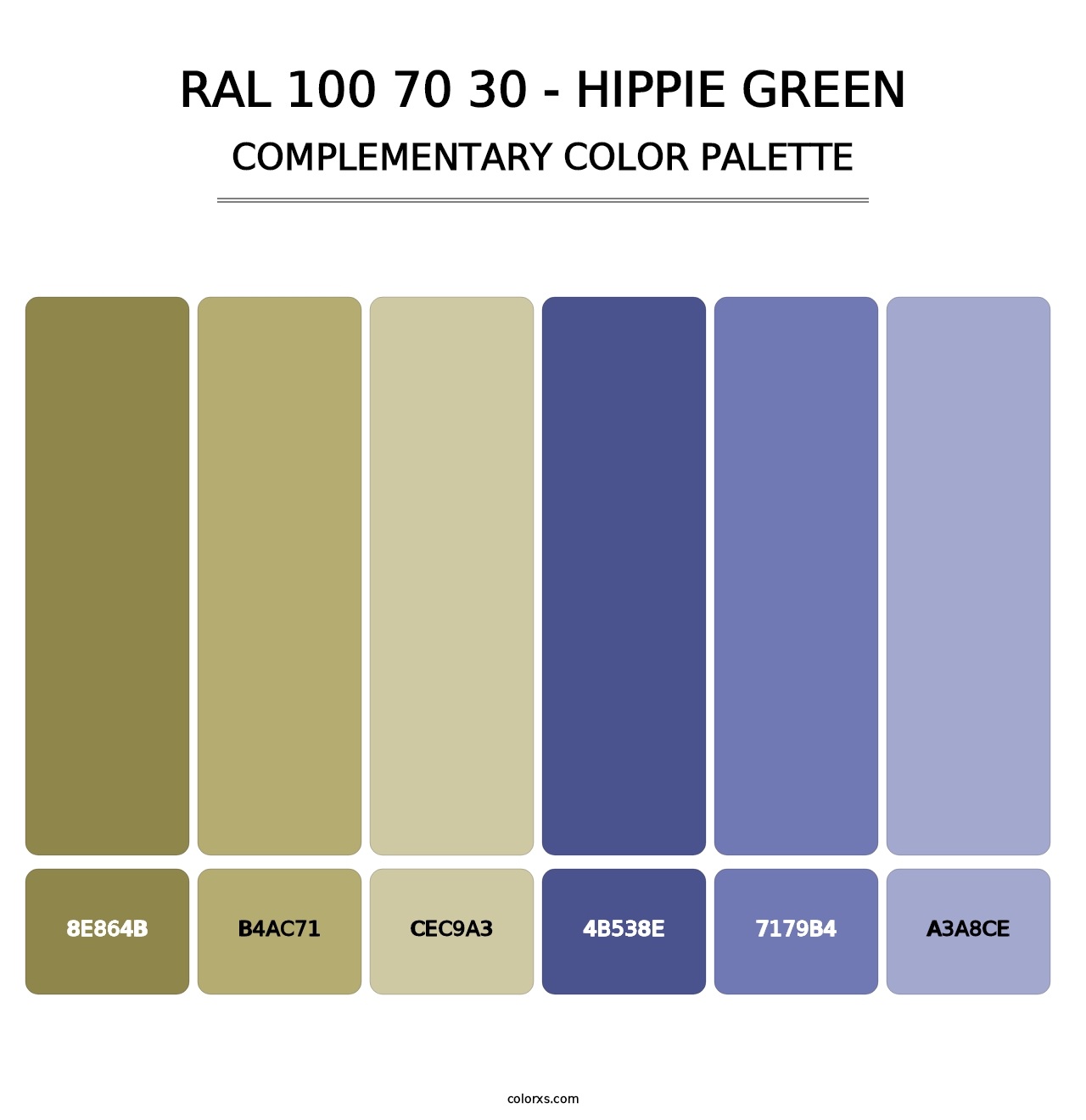 RAL 100 70 30 - Hippie Green - Complementary Color Palette