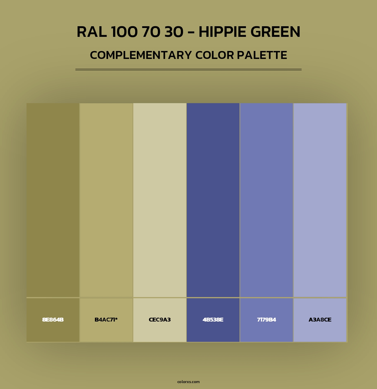 RAL 100 70 30 - Hippie Green - Complementary Color Palette