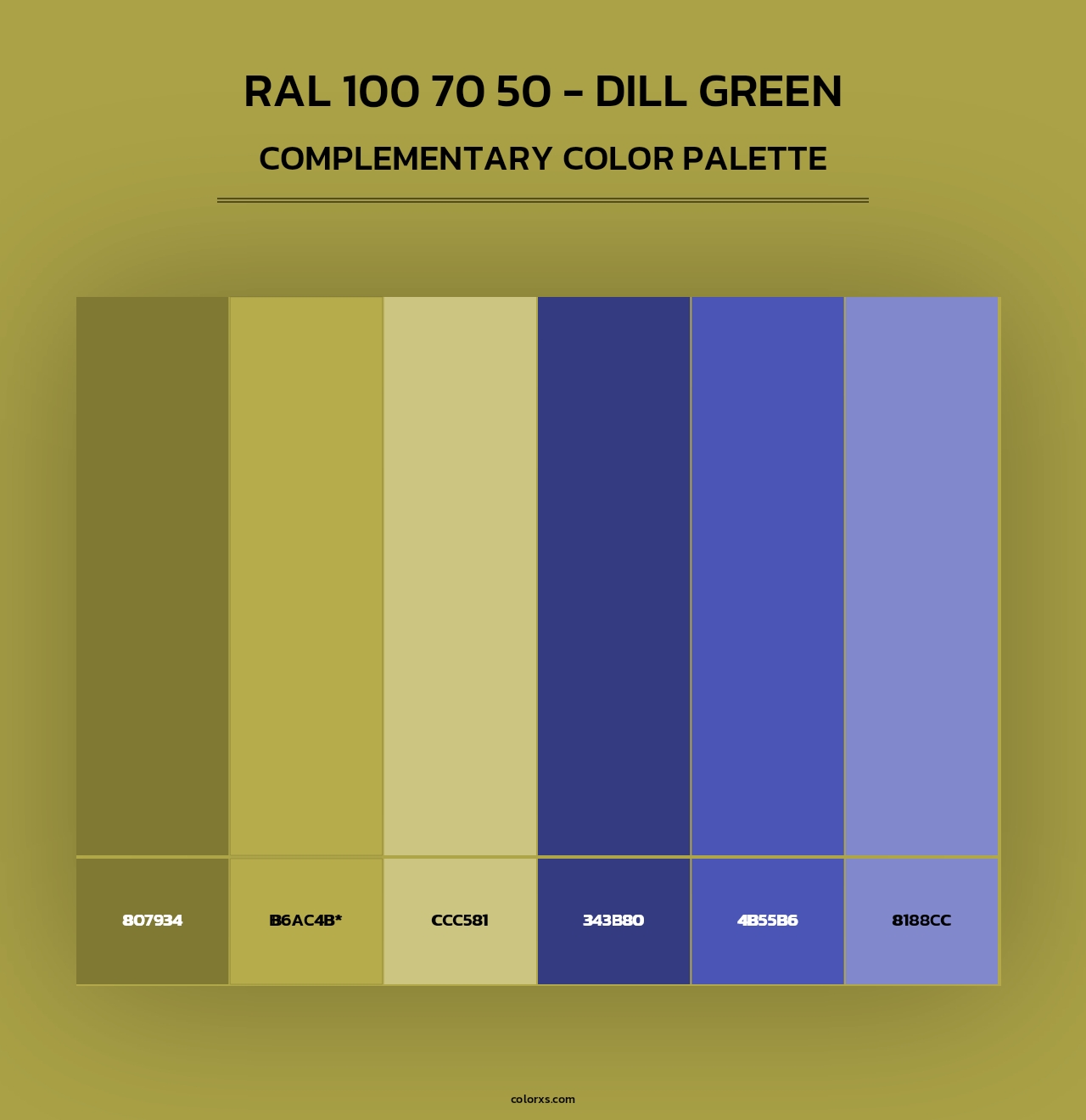 RAL 100 70 50 - Dill Green - Complementary Color Palette