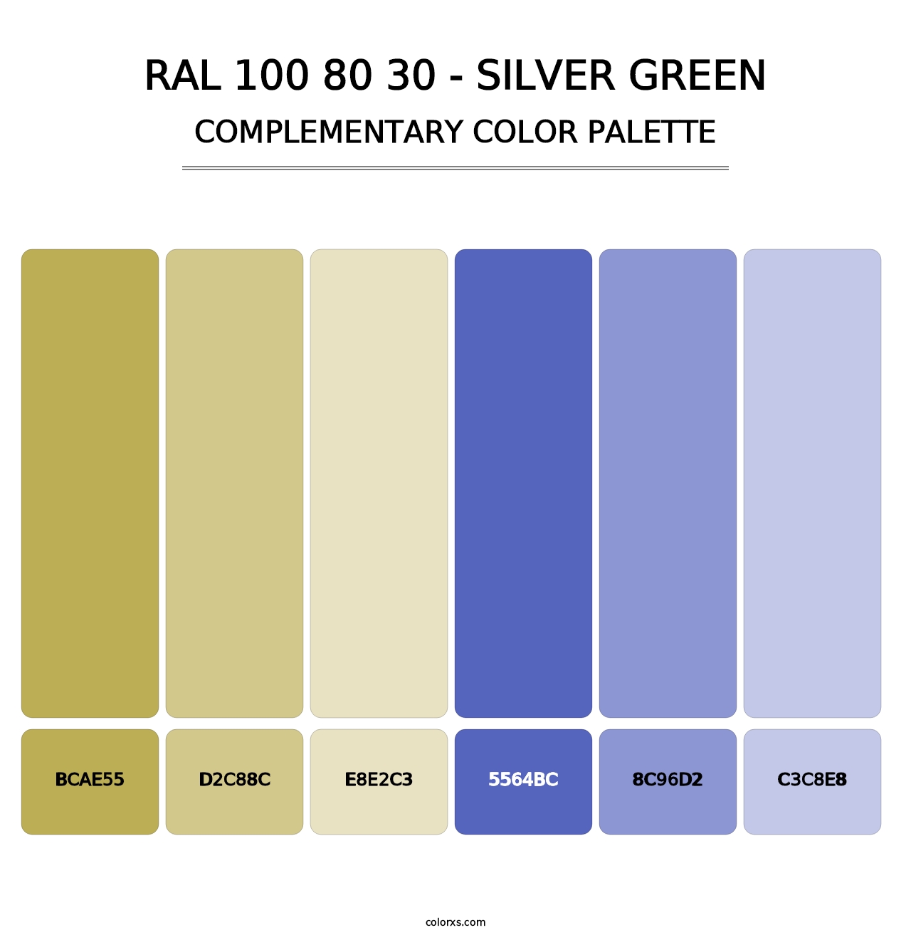 RAL 100 80 30 - Silver Green - Complementary Color Palette