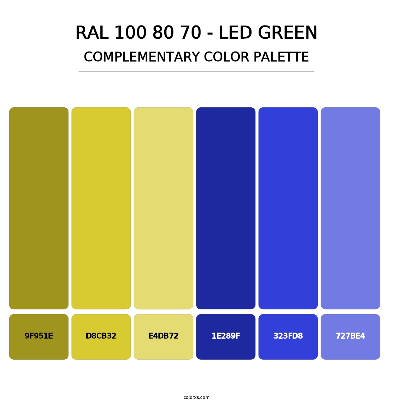 RAL 100 80 70 - LED Green - Complementary Color Palette