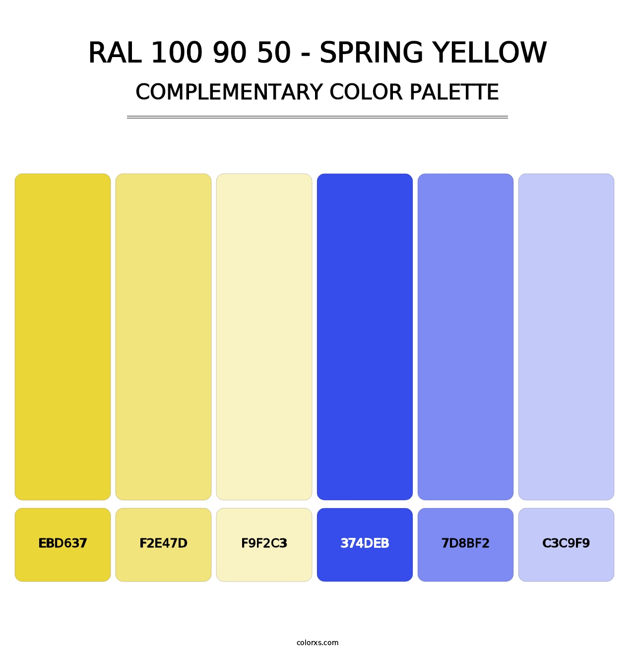 RAL 100 90 50 - Spring Yellow - Complementary Color Palette