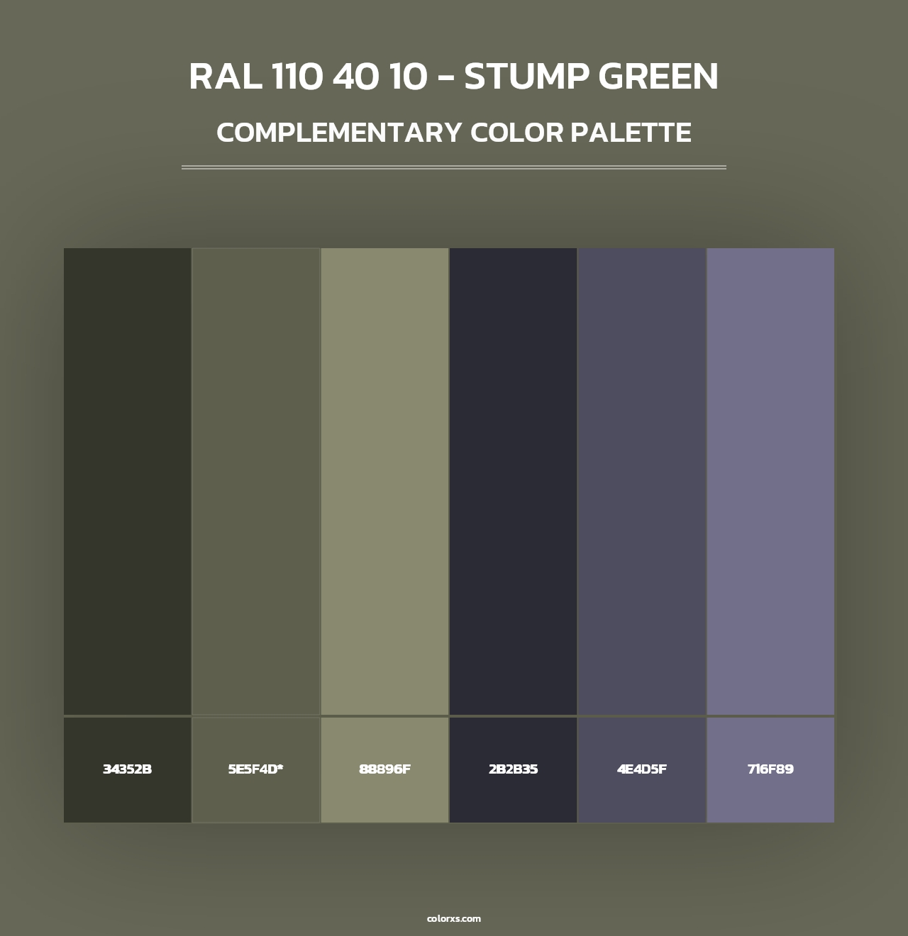 RAL 110 40 10 - Stump Green - Complementary Color Palette
