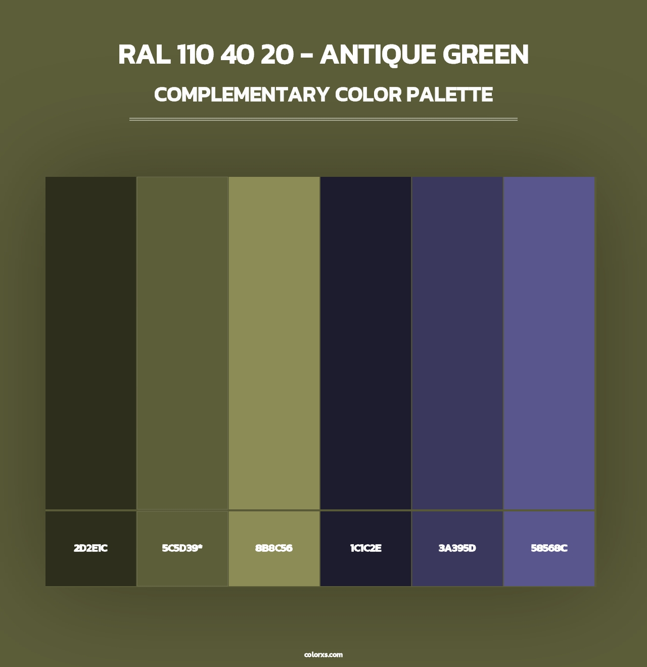 RAL 110 40 20 - Antique Green - Complementary Color Palette