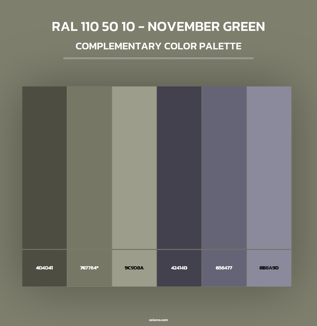 RAL 110 50 10 - November Green - Complementary Color Palette