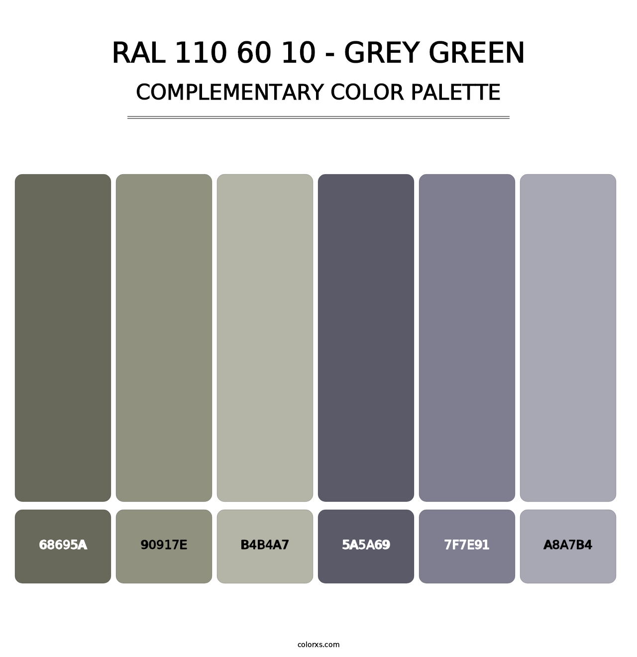 RAL 110 60 10 - Grey Green - Complementary Color Palette
