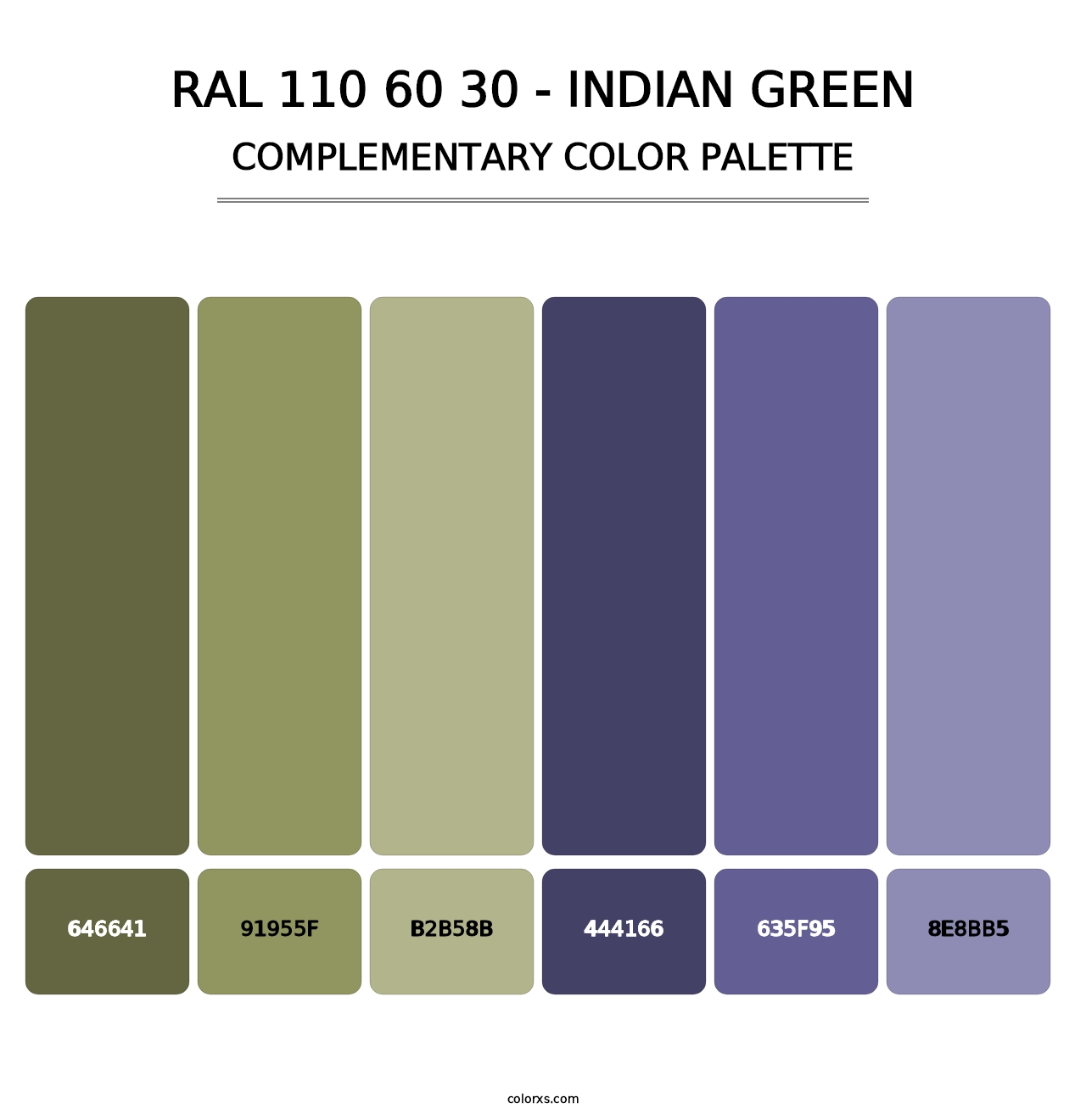 RAL 110 60 30 - Indian Green - Complementary Color Palette