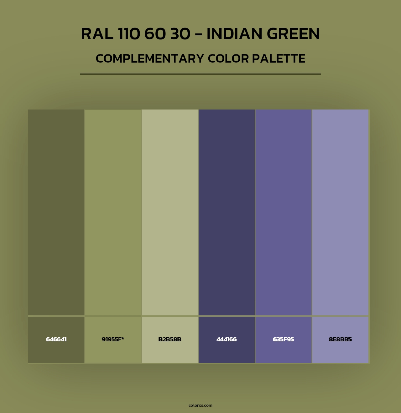 RAL 110 60 30 - Indian Green - Complementary Color Palette
