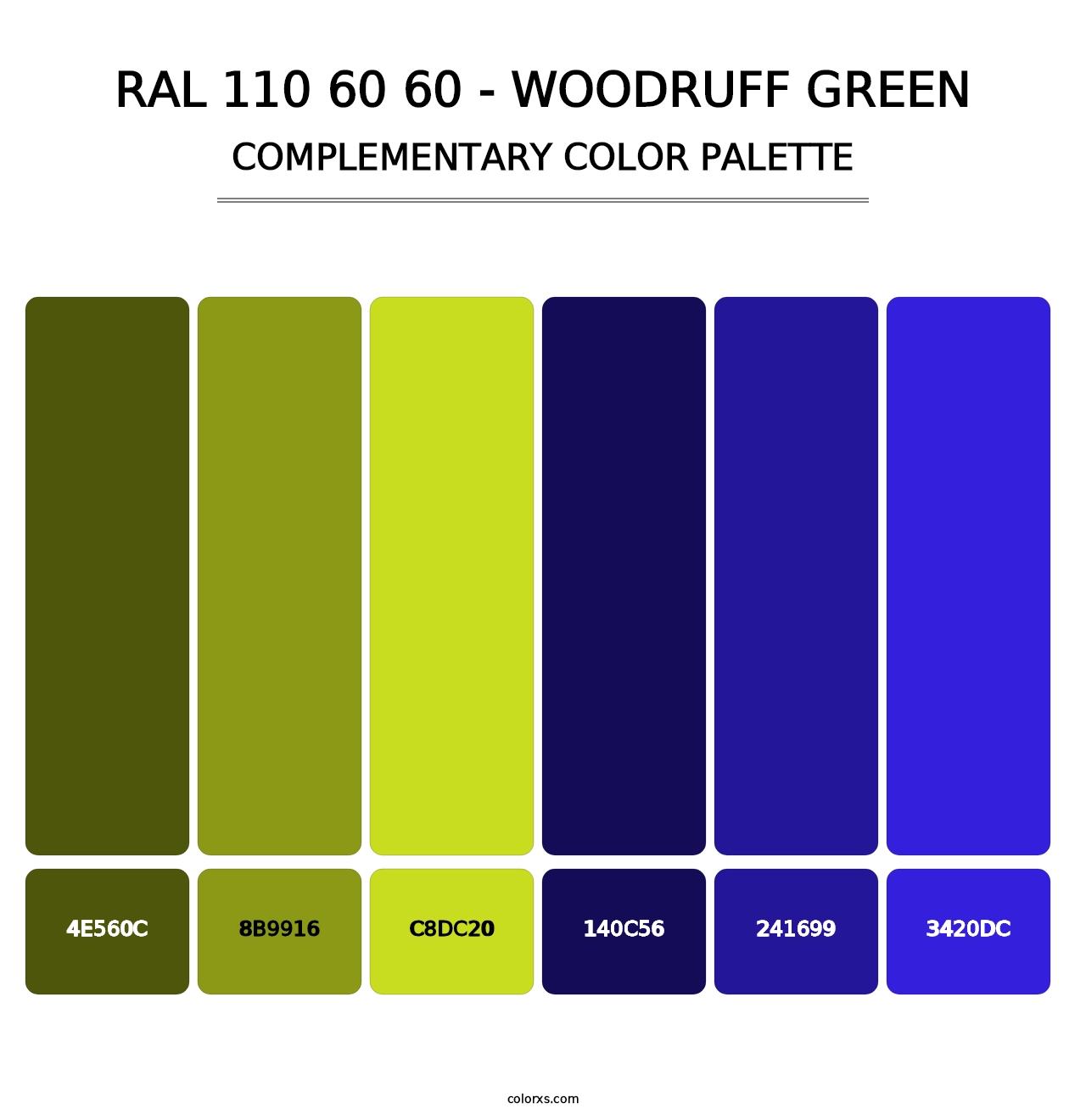 RAL 110 60 60 - Woodruff Green - Complementary Color Palette