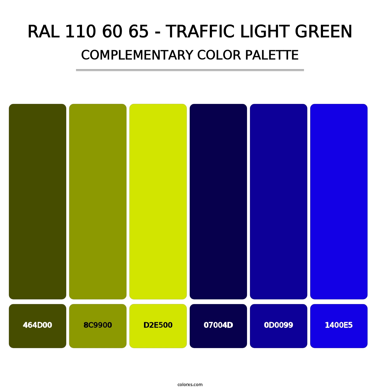 RAL 110 60 65 - Traffic Light Green - Complementary Color Palette