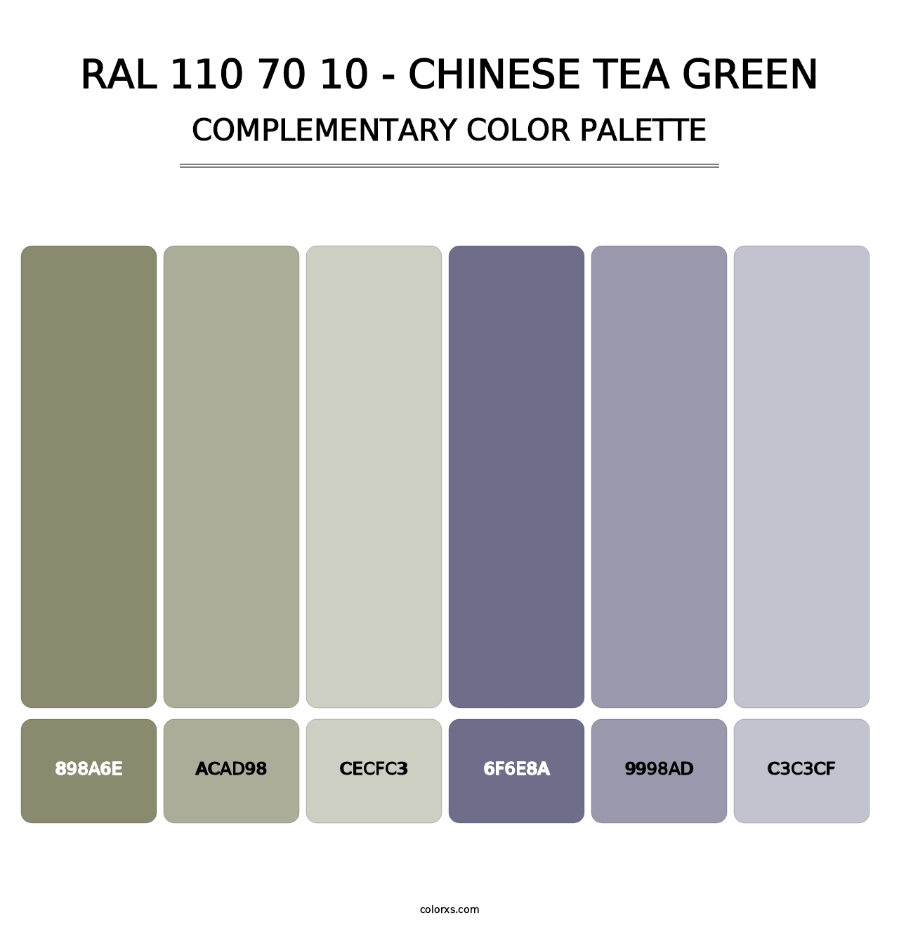 RAL 110 70 10 - Chinese Tea Green - Complementary Color Palette