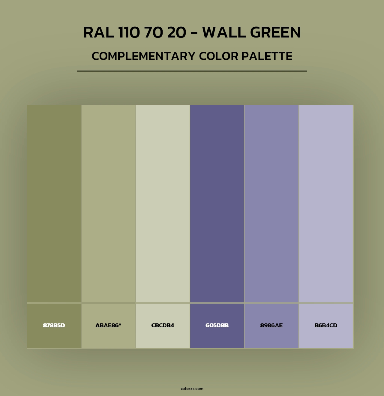 RAL 110 70 20 - Wall Green - Complementary Color Palette