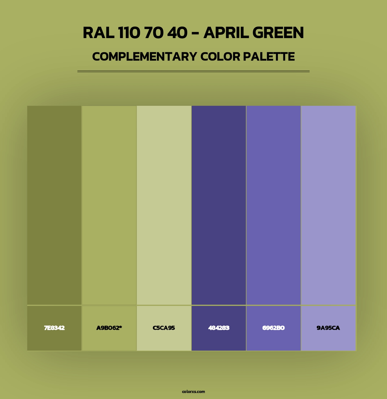 RAL 110 70 40 - April Green - Complementary Color Palette