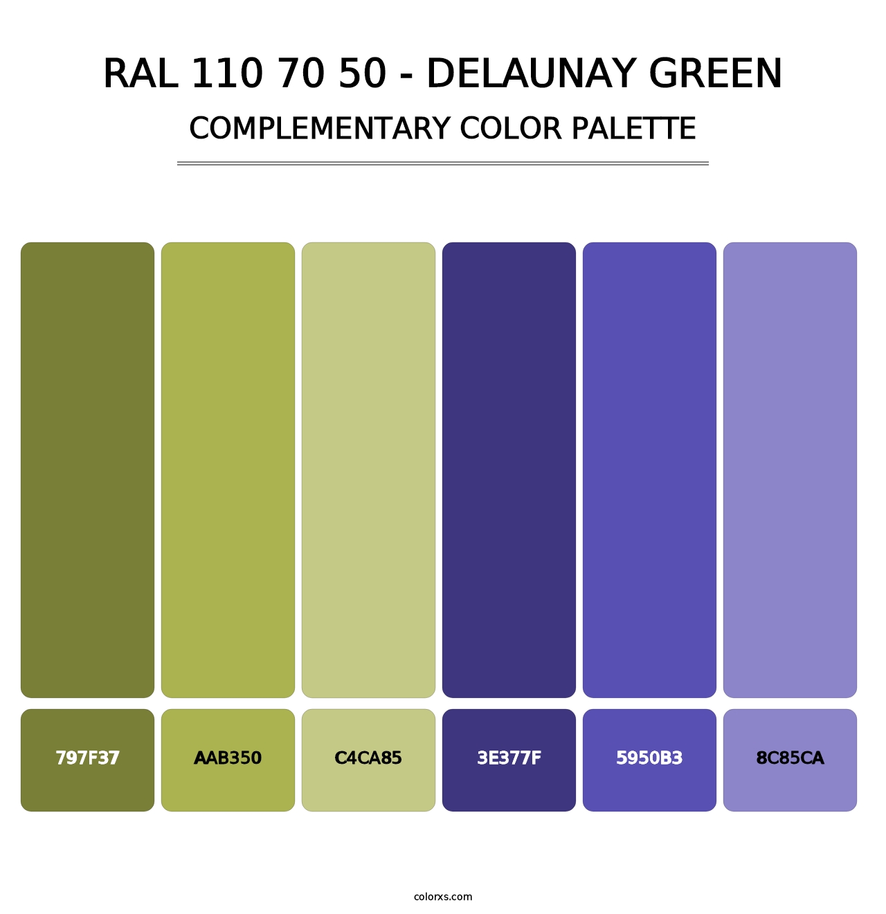 RAL 110 70 50 - Delaunay Green - Complementary Color Palette