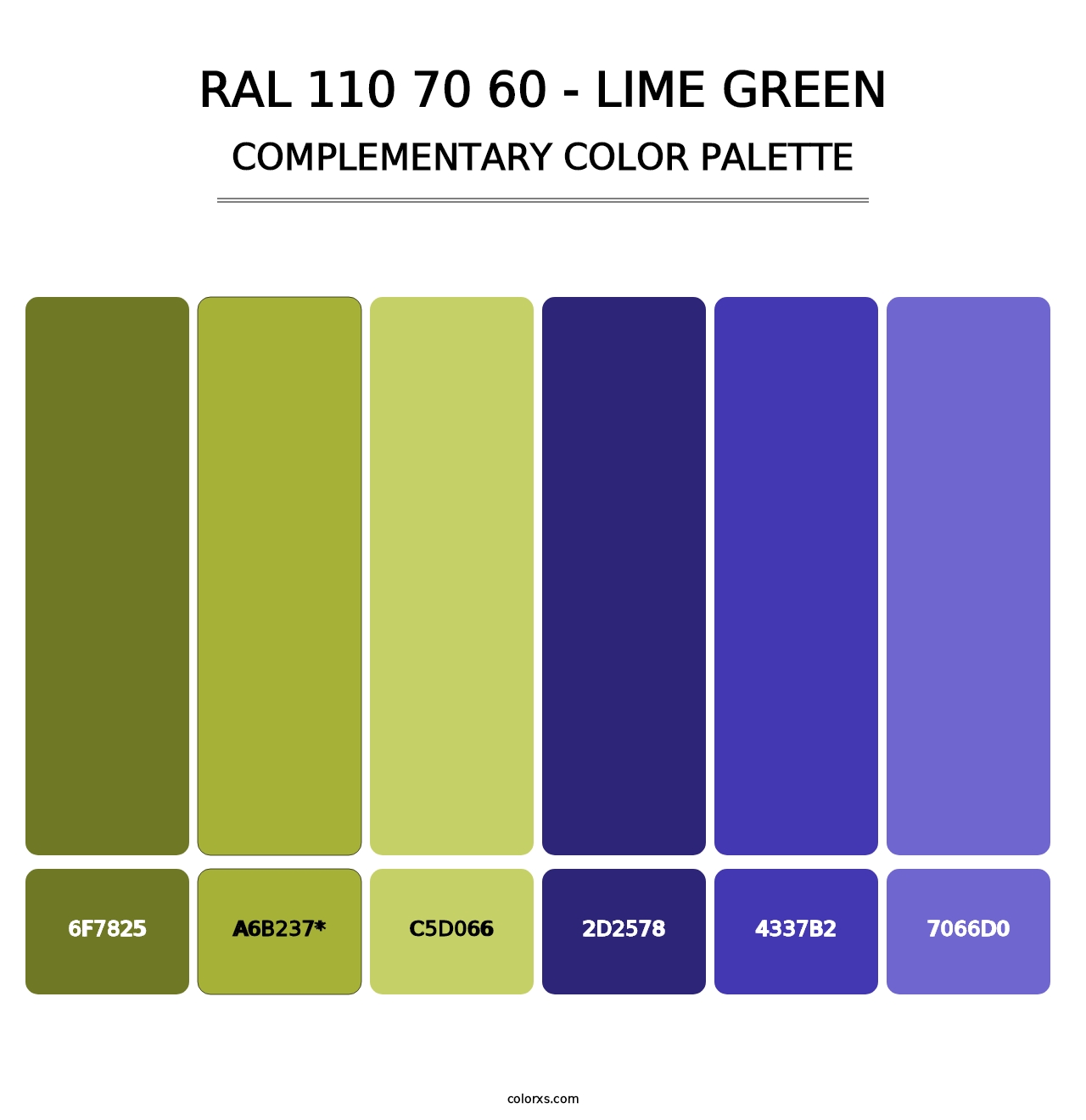 RAL 110 70 60 - Lime Green - Complementary Color Palette