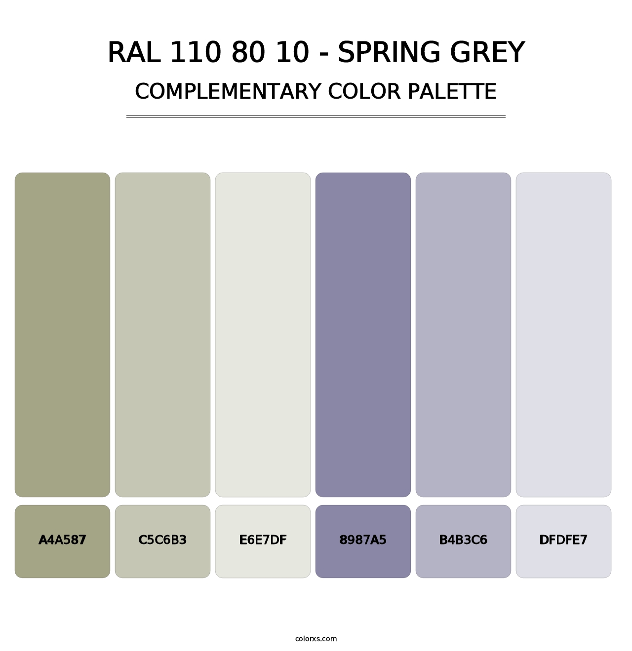 RAL 110 80 10 - Spring Grey - Complementary Color Palette